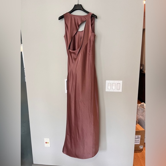 THEORY Minimal Slit Cut Out Back Slip Dress Gown - Picture 5 of 5